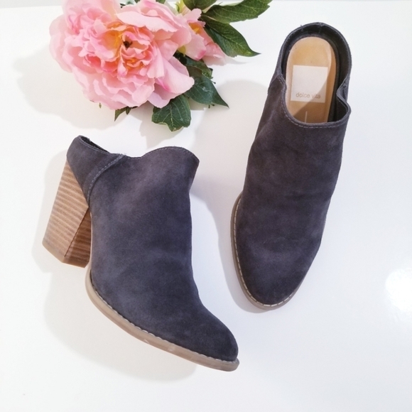 Dolce Vita Raven Slip On Mule Booties Block Heel - Picture 1 of 14
